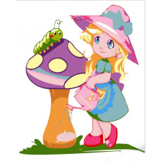 Картина-розмальовка за номерами Strateg Маленька помічниця 30x30 (ES148)