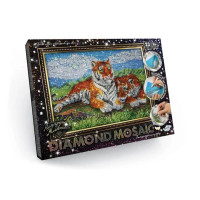 Набір для творчості Danko Toys DIAMOND MOSAIC алмазна мозаїка Тигри (DM-01-07)