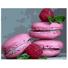 Картина для малювання за номерами Стратег Малинові макаруни-2 40х50см (VA-0779)