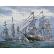 Картина за номерами з алмазною мозаїкою Стратег Морська баталія 30х40см (HX331)