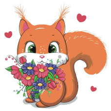 Картина для малювання за номерами Strateg Білочка 30х30см (ES079)