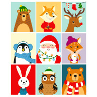 Картина-розмальовка за номерами Strateg Новорічна компанія 40х50 (GS1561)