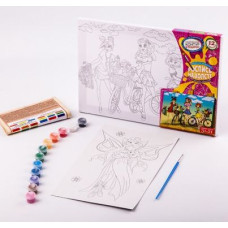 Картина розпис на полотні Danko Toys Дівчата з велосипедами 21х31см (PX-04-01)