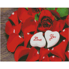 Картина за номерами з алмазною мозаїкою Стратег Червоні троянди кохання 40х50см (FA11871)