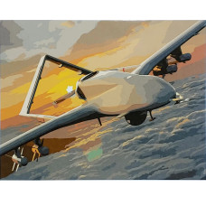 Картина за номерами Strateg Байрактар серед хмар 40х50 з лаком (SY6936)