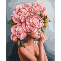 Картина для малювання за номерами Brushme Дотик півонії 40х50см (BS51481)