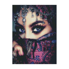 Картина за номерами з алмазною мозаїкою Стратег Погляд східної красуні 30х40см (HX-031)