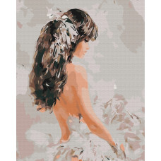 Картина для малювання за номерами Brushme Дівчина з пір'ям 40х50см (BS6977)