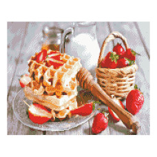 Картина за номерами з алмазною мозаїкою Стратег Віденські вафлі 40х50см (FA11752)