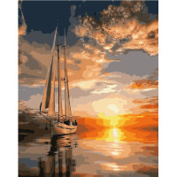 Картина для малювання за номерами Стратег Яхта на заході сонця 50х40см (VA-1189)