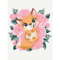Картина за номерами Brushme Лисичка в квітах 30х40 (KBS0001)