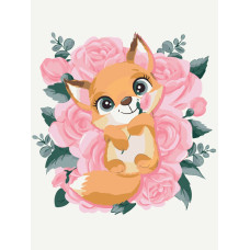 Картина за номерами Brushme Лисичка в квітах 30х40 (KBS0001)