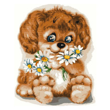 Картина для малювання за номерами Стратег Милий песик 30х40 (SV-0028)