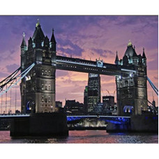 Діамантова мозаїка Strateg за номерами Вечірній Тауерський міст 30х40 (HEG86035)