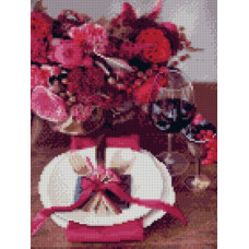 Картина за номерами з алмазною мозаїкою Стратег Святкове сервірування 30х40см (HX123)