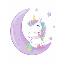 Картина для малювання за номерами Brushme Єдиноріг на місяці 30х40см (MEX7119)