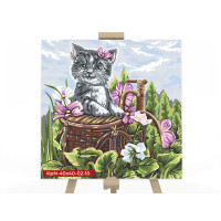 Картина для малювання за номерами Danko Toys Веселий кіт 40х40см (KpNe-40*40-02-10')