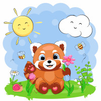 Картина-розмальовка Strateg за номерами з лаком Милі посмішки 30x30 (ES-0818)