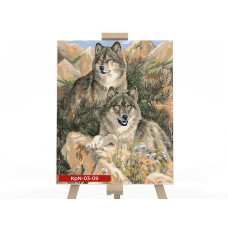 Картина для малювання за номерами Danko Toys Сім'я вовків 30x40 (KpN-03-09)