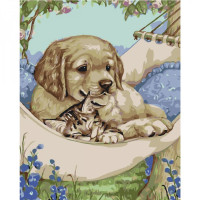 Картина для малювання за номерами Стратег Друзі в гамаку 30х40 (SS-6404)