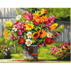 Картина для малювання за номерами Стратег Дачний букет 40х50см (VA-0769)