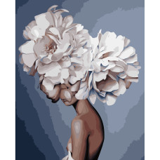 Картина для малювання за номерами Стратег Голова-квітка 40х50см (VA-1175)