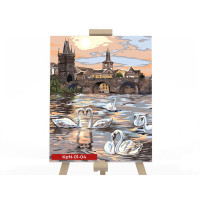 Картина для малювання за номерами Danko Toys Білі лебеді 40х50см (KpNe-01-04)