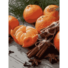 Картина для малювання за номерами Strateg Мандарини з прянощами 30х40 (SS1228)