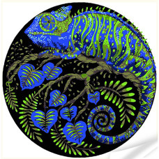 Картина розмальовка Strateg Вініл за номерами Хамелеон і палітра природи 30х30 (GP-6)