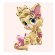 Картина для малювання за номерами Strateg Кішечка принцеса 30х30см (ES013)