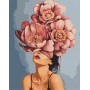 Картина для малювання за номерами Brushme Дівчина в квітучих півоніях 40х50см (BS51368)