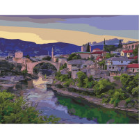 Картина для малювання за номерами Стратег Місто біля гір 40х50 (SY6499)