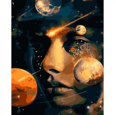 Картина-розмальовка за номерами Strateg Обличчя Всесвіту 40x50 (GS685)