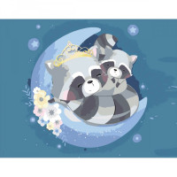 Картина для малювання за номерами Стратег Єноти на місяці 30х40 (SS-6406)