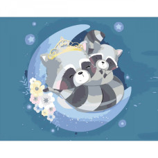 Картина для малювання за номерами Стратег Єноти на місяці 30х40 (SS-6406)