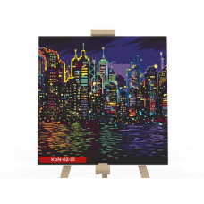 Картина для малювання за номерами Danko Toys Нічне місто 40х40см (KpNe-02-01)