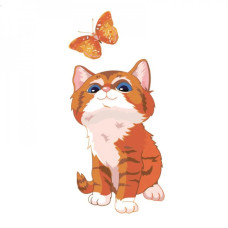 Картина для малювання за номерами Strateg Цікаве кошеня 30х30 (ES011)