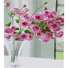 Картина розмальовка Strateg за номерами Букет в склянній вазі 30х40 (SS-6503)