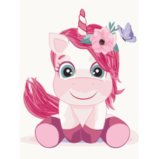 Картина за номерами Brushme Мила єдиноріжка 30х40 (KBS7108)