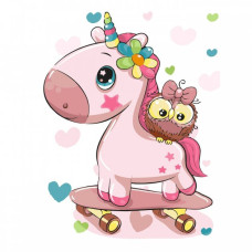 Картина для малювання за номерами Стратег Рожевий єдиноріг 30х40см (SV-0096)