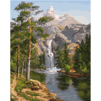 Картина для малювання за номерами Стратег Гірський водоспад 40х50см (VA-2239)