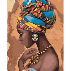 Картина для малювання за номерами Стратег Дівчина з Африки 40х50см (VA-0607)