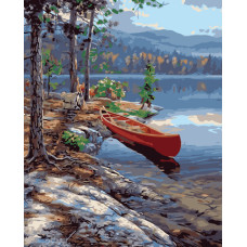 Картина для малювання за номерами Стратег Живописний сосновий берег 40х50см (VA-0370)