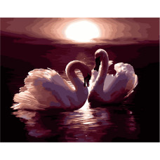 Картина для малювання за номерами Стратег Закохані лебеді 40х50см (VA-2671)