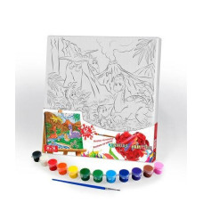 Картина розпис на полотні Danko Toys В компанії динозаврів 31х31см (PX-05-04)