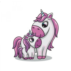 Картина для малювання за номерами Стратег Мама з єдинорожкою 30х30 (ES033)