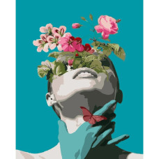 Картина-розмальовка за номерами Strateg Квіти на очах 40х50 (GS480)