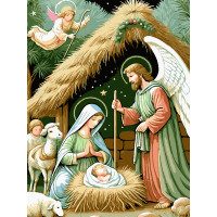 Картина для малювання за номерами Strateg Народження Ісуса 30х40 (SS1231)