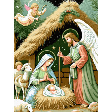Картина для малювання за номерами Strateg Народження Ісуса 30х40 (SS1231)