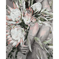 Картина для малювання за номерами Стратег Букет протеї в обіймах 40х50 (VA-3344)